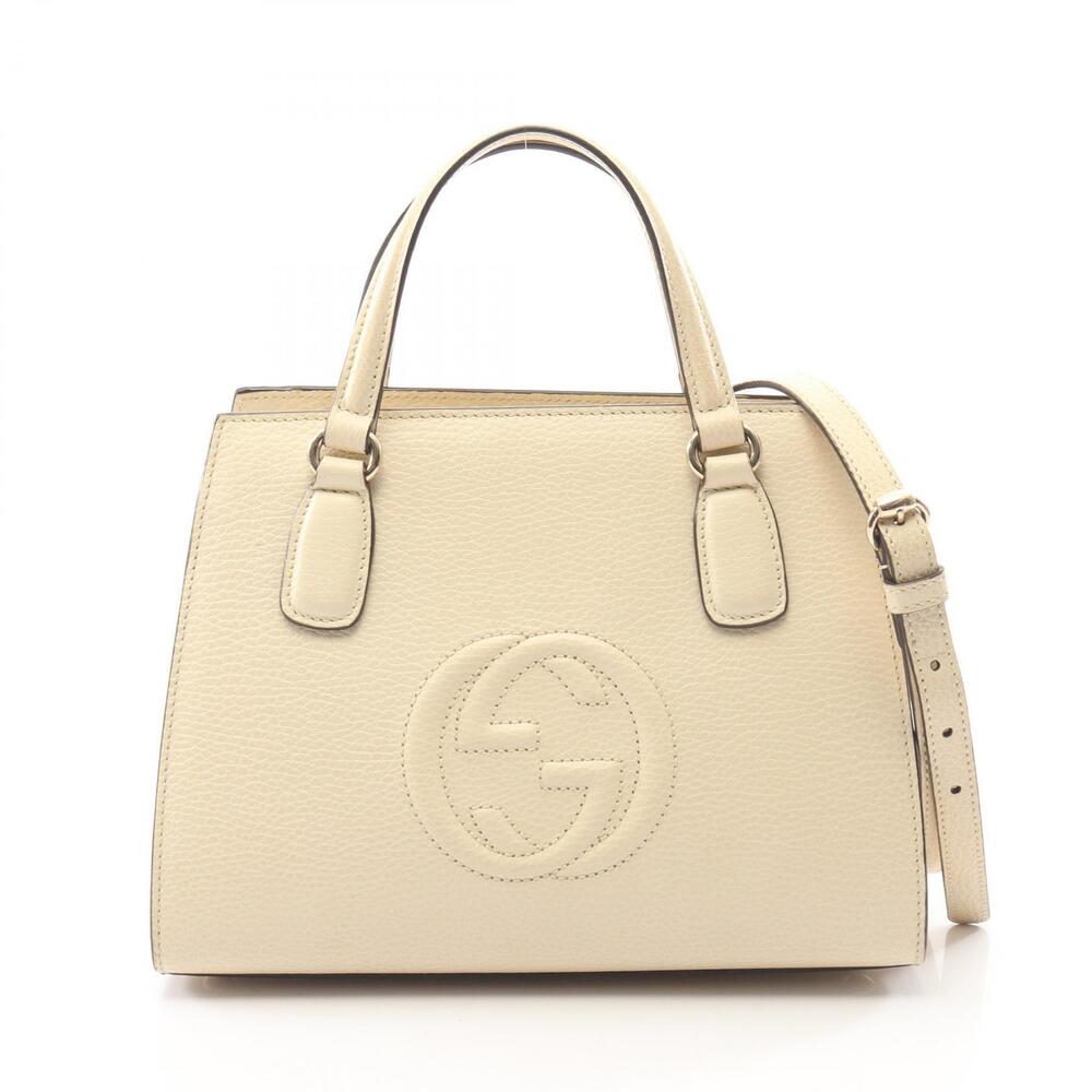 Gucci Soho Interlocking GG Handbag Leather Ivory White